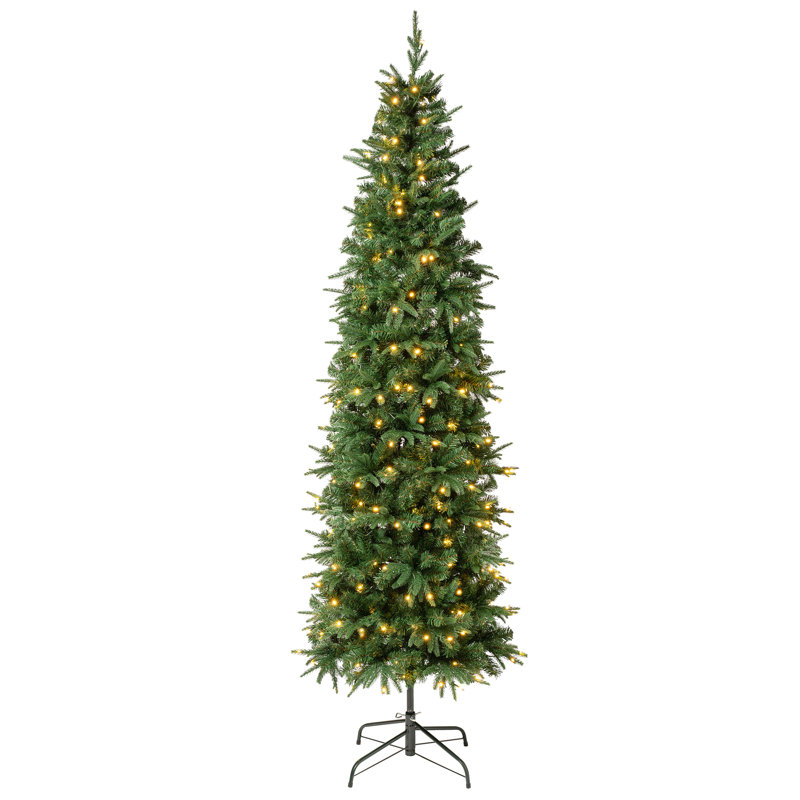 The Holiday Aisle® Slender Realistic Artificial PVC and PE Blend Fir Christmas Tree & Reviews